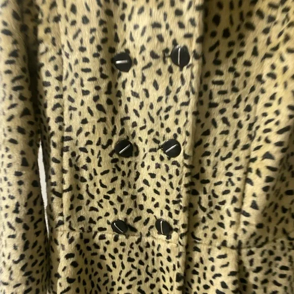 Free People Black and Tan Animal Print Pea Coat - Picture 12 of 13